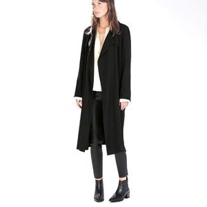 Zara Black Draped Trench Coat